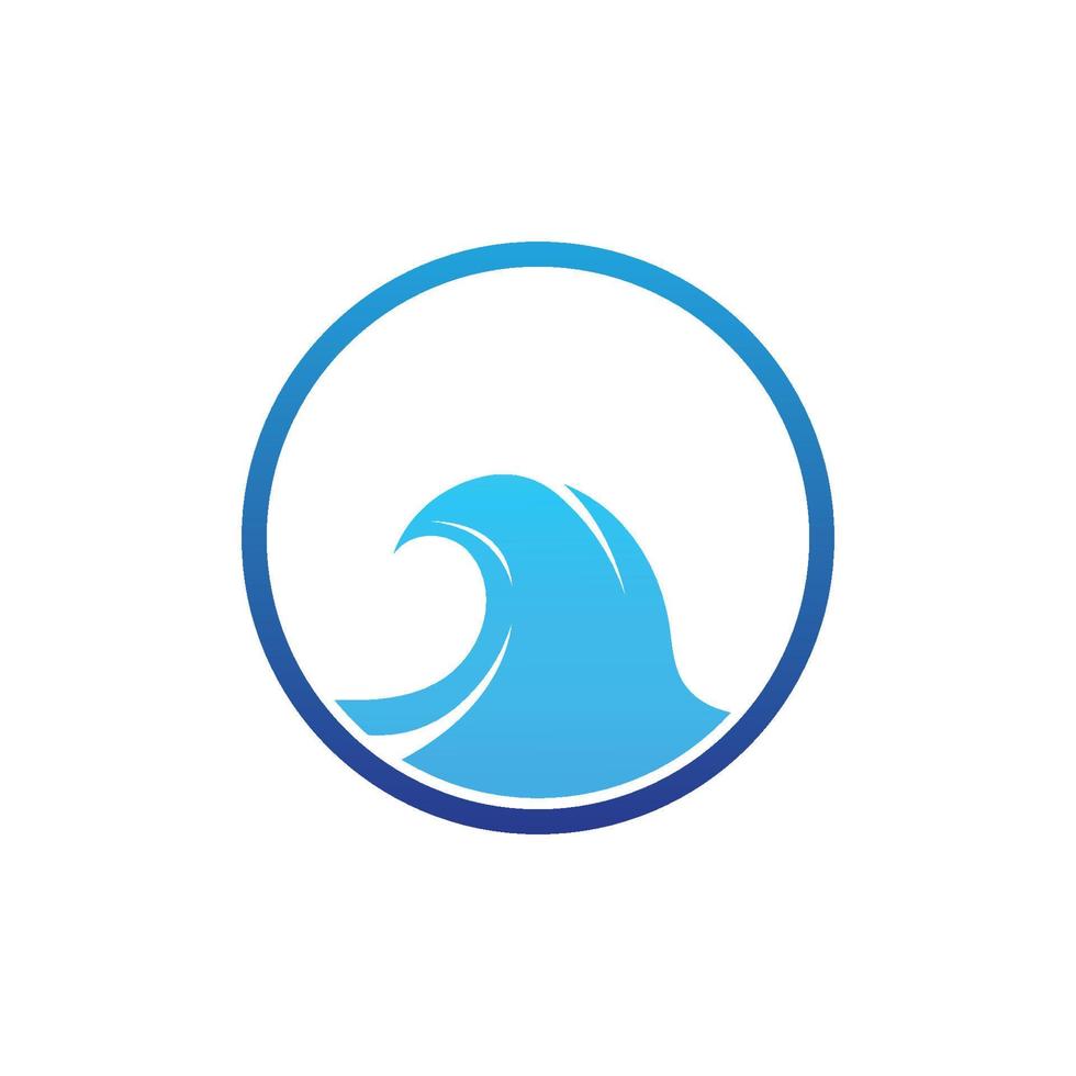 logotipo de onda de agua y logotipo de onda de mar u ondas de agua de playa, con concepto de diseño vectorial. vector