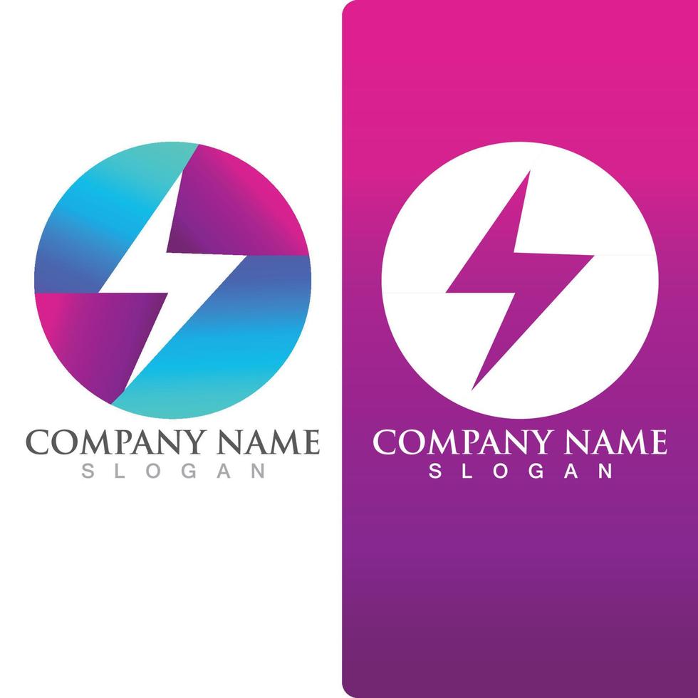 Thunderbolt flash energy  logo and symbol vector