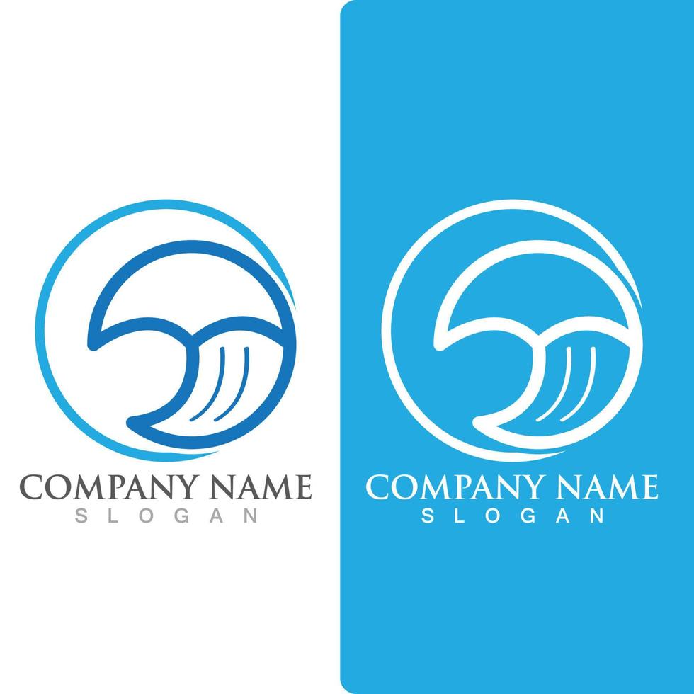 Wave beach logo ocean vector template
