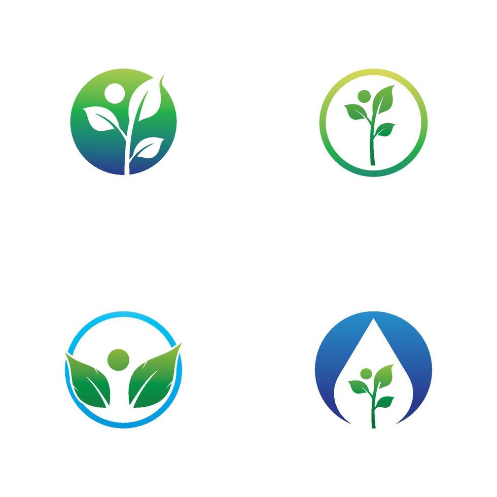 logotipo de hoja verde. diseño vectorial de jardines, plantas y naturaleza. vector