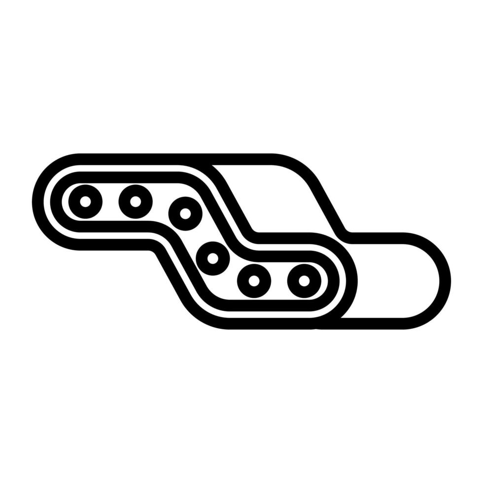 ilustración de contorno de vector de icono de cinta transportadora de paso