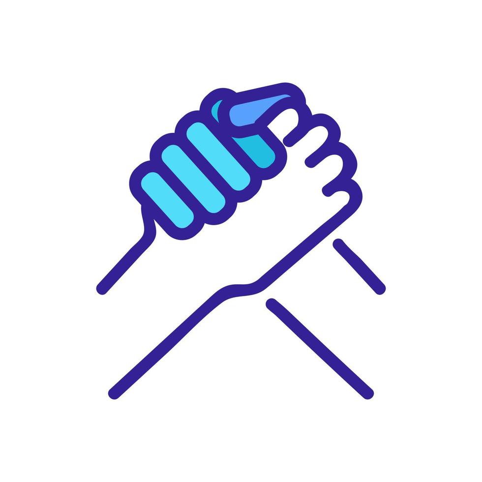 arm wrestling hands view closer icon vector outline illustration