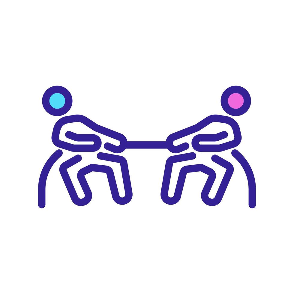 tug of war competition icon vector outline illustration