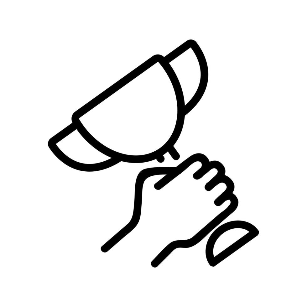 holding winning cup in hand icon vector outline illustration