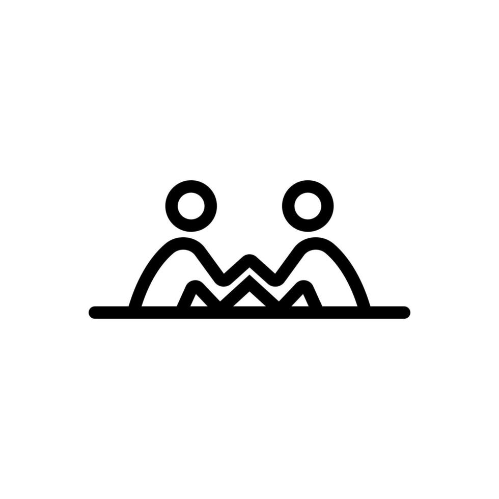 arm wrestling people icon vector outline illustration