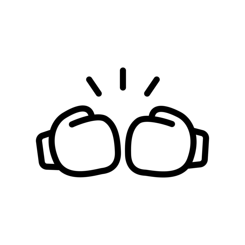 kick boxing gloves icon vector outline illustration