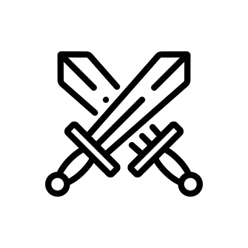 battle of swords icon vector outline illustration
