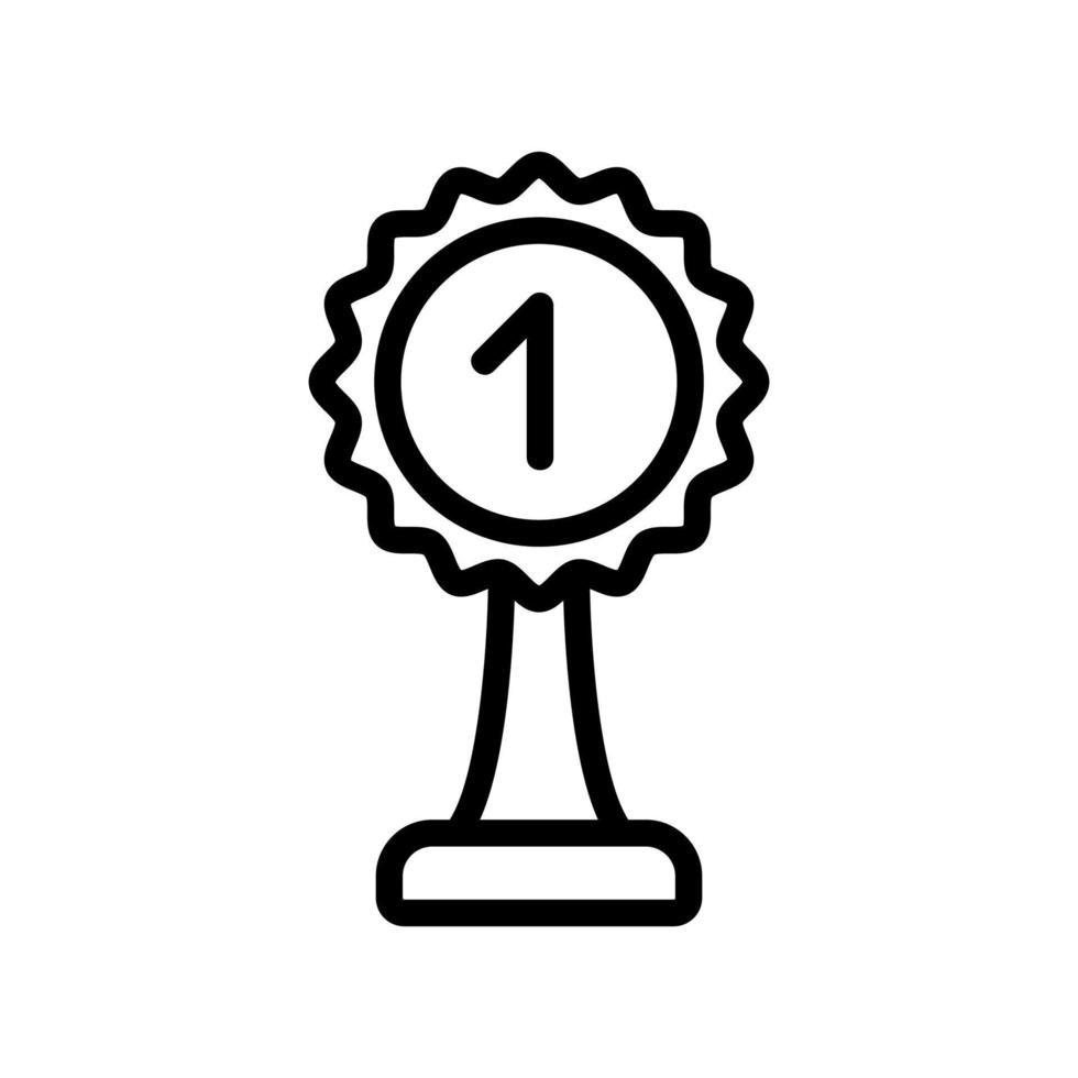copa de premio con ilustración de contorno de vector de icono número uno