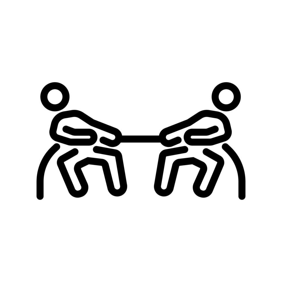 tug of war competition icon vector outline illustration