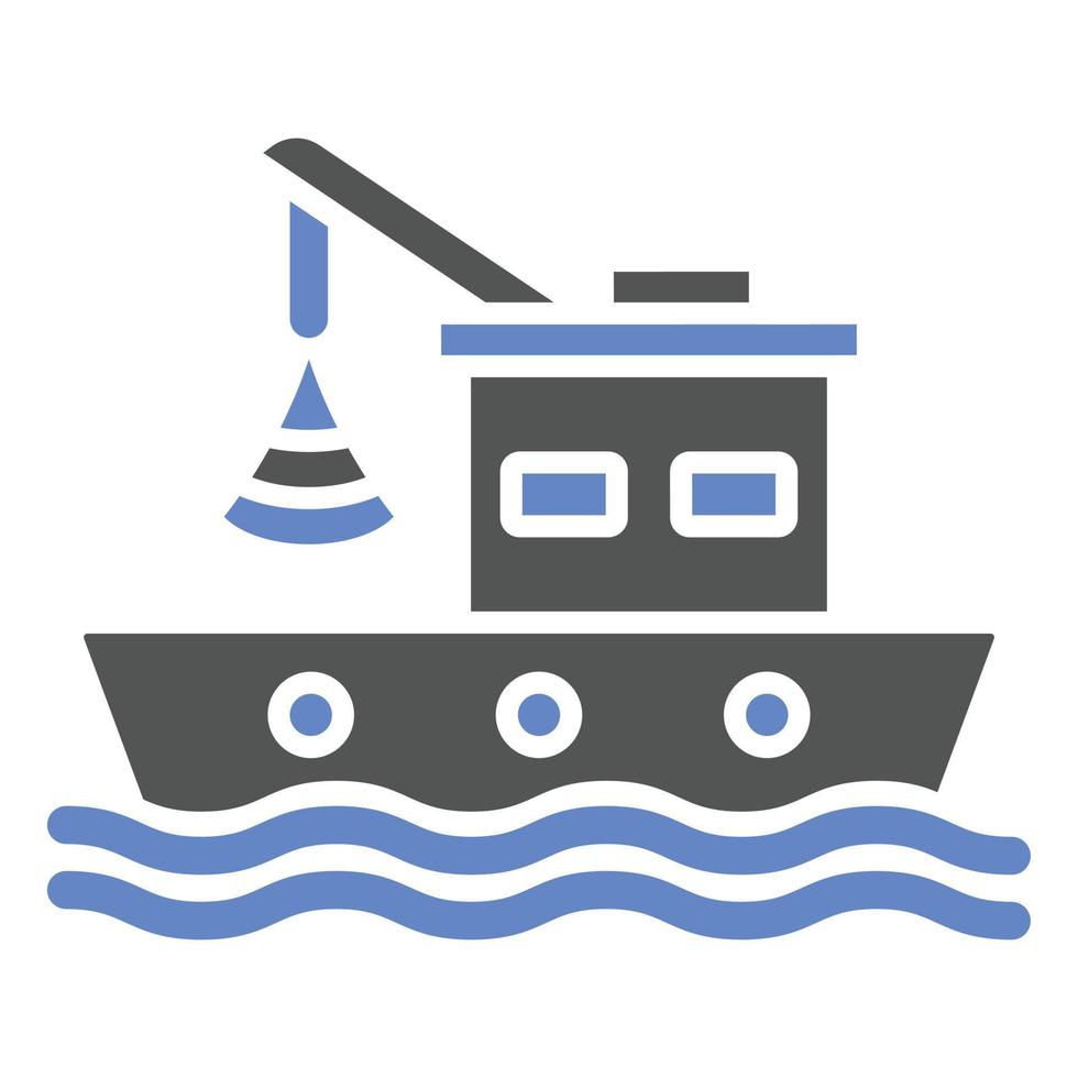 Boat Fishing Icon Style vector