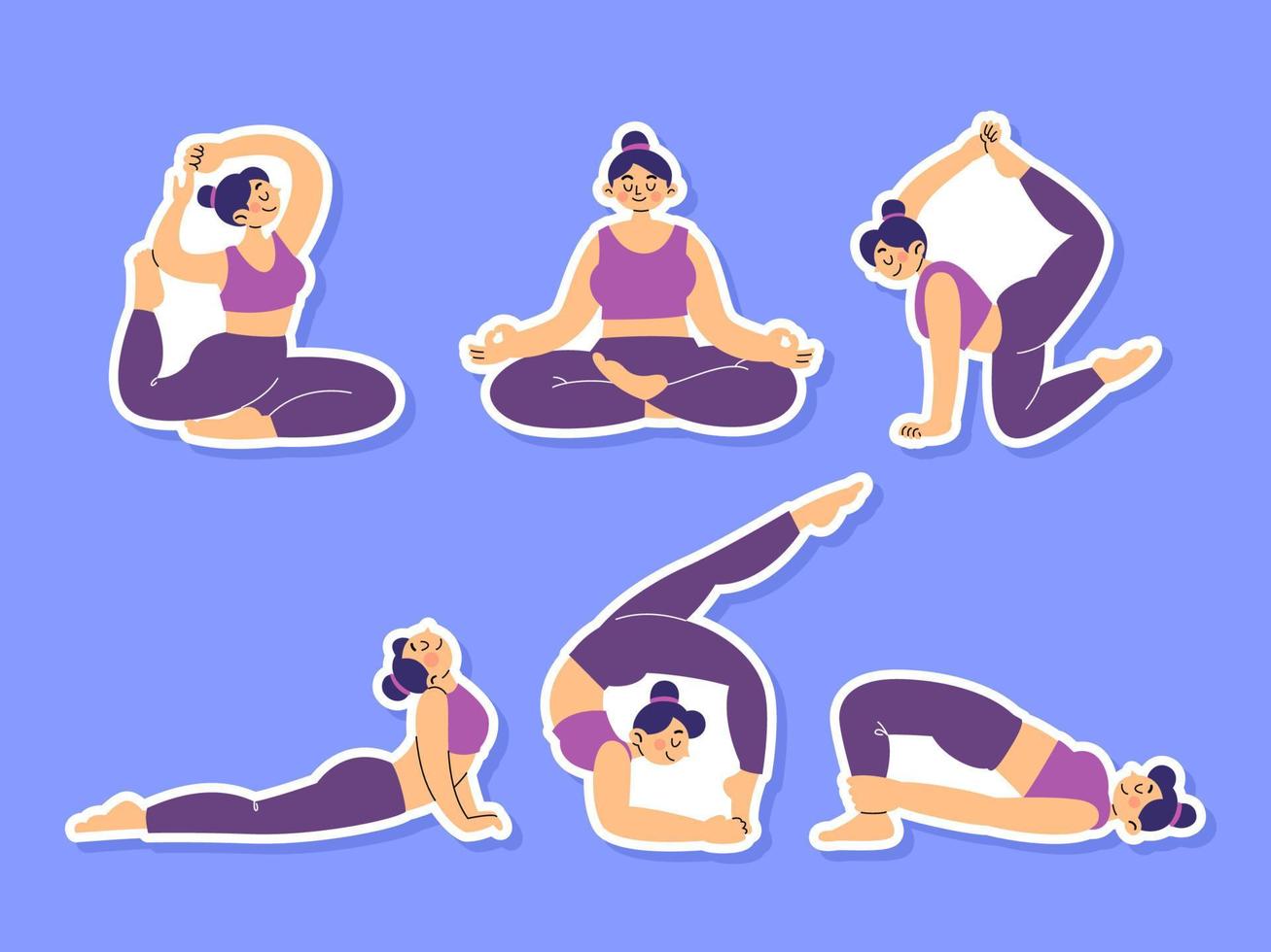 Yoga Poses Stickers, Yoga Stickers, Meditation, Fitness, Exercise