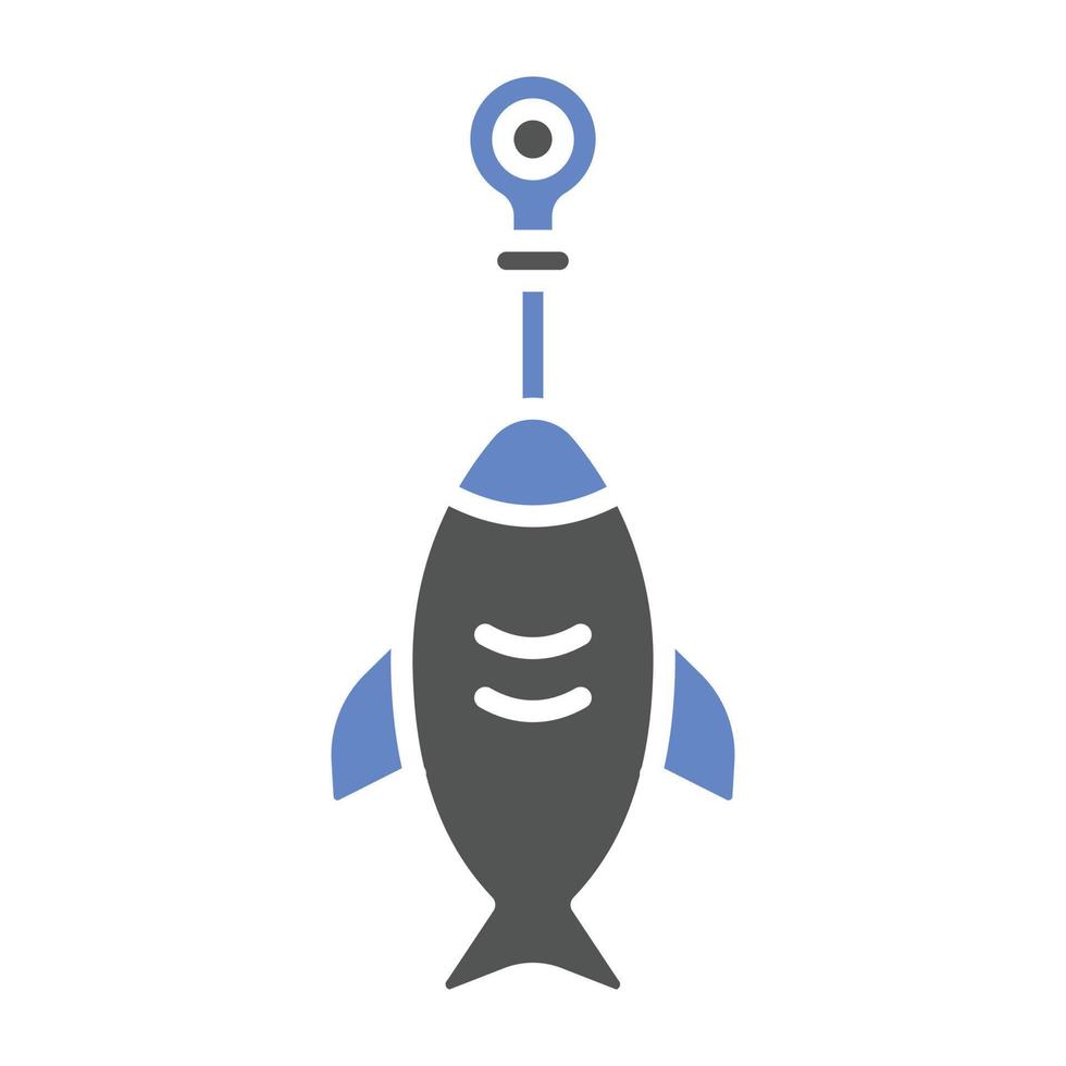Hooked Fish Icon Style vector