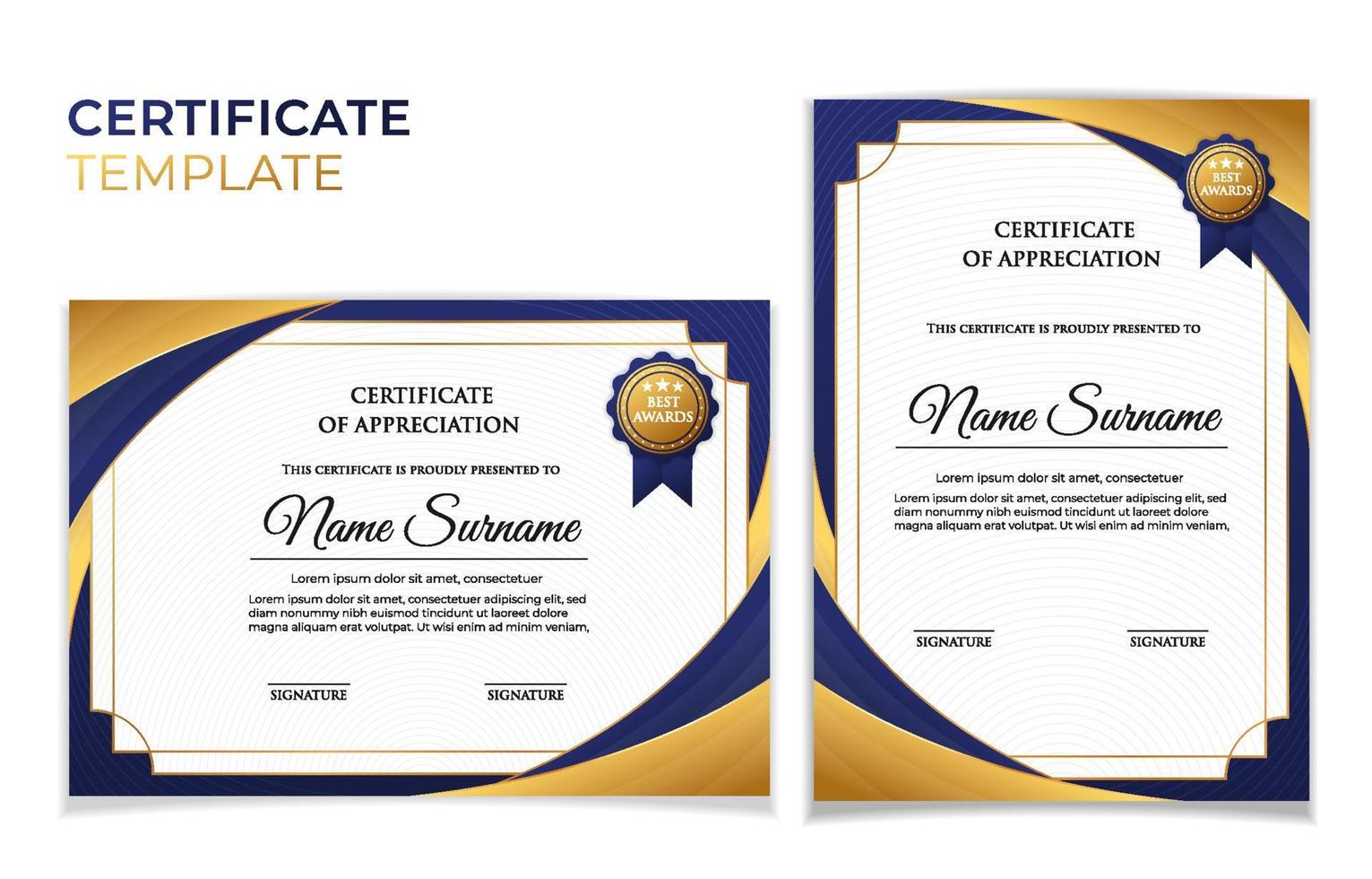 Certificate of Appreciation Template vector