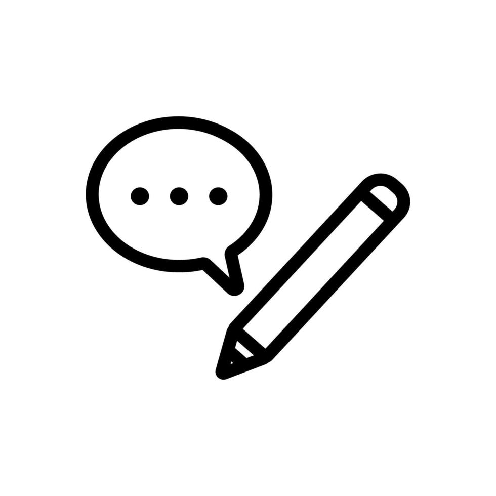 writes the message interlocutor icon vector. Isolated contour symbol illustration vector