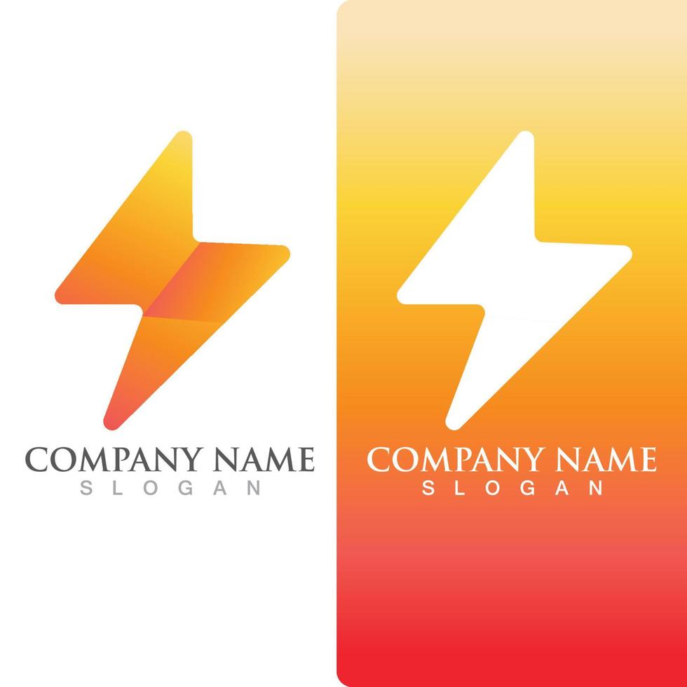 vector de símbolo y logotipo de energía de flash de rayo