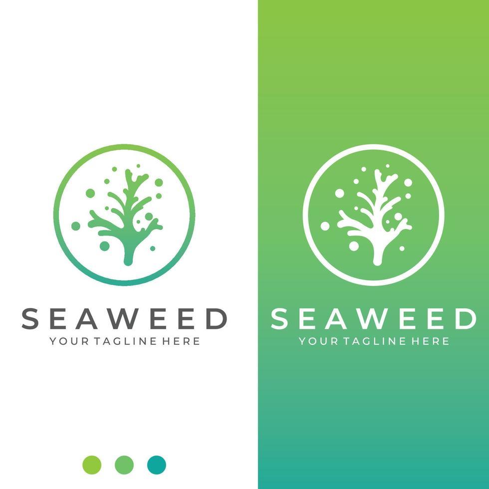 Seaweed logo with template illustration vector design.
