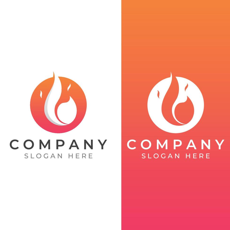 Fire or flame logo, fireball logo, and embers. Using a vector illustration template design concept.