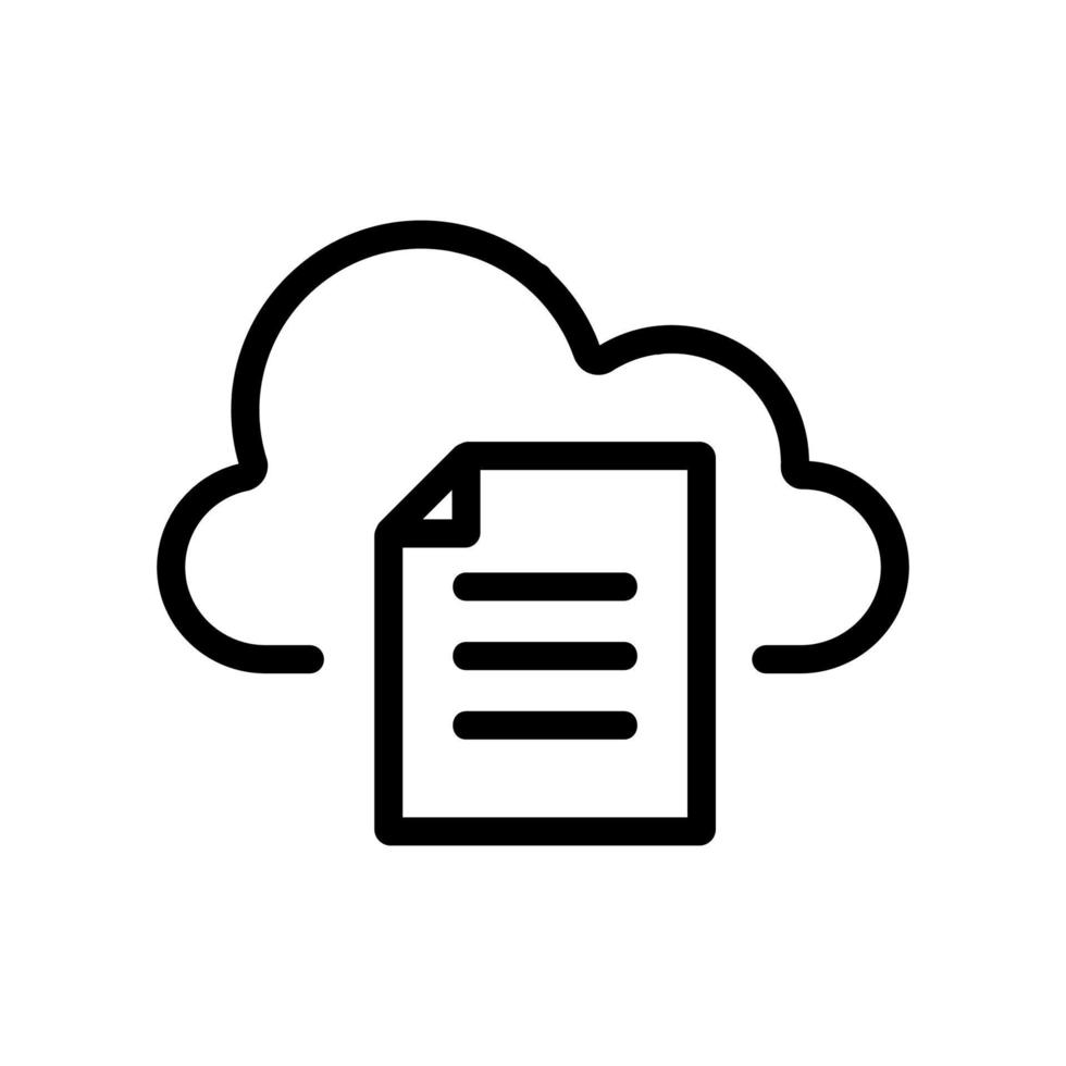 cloud storage icon vector. Isolated contour symbol illustration vector