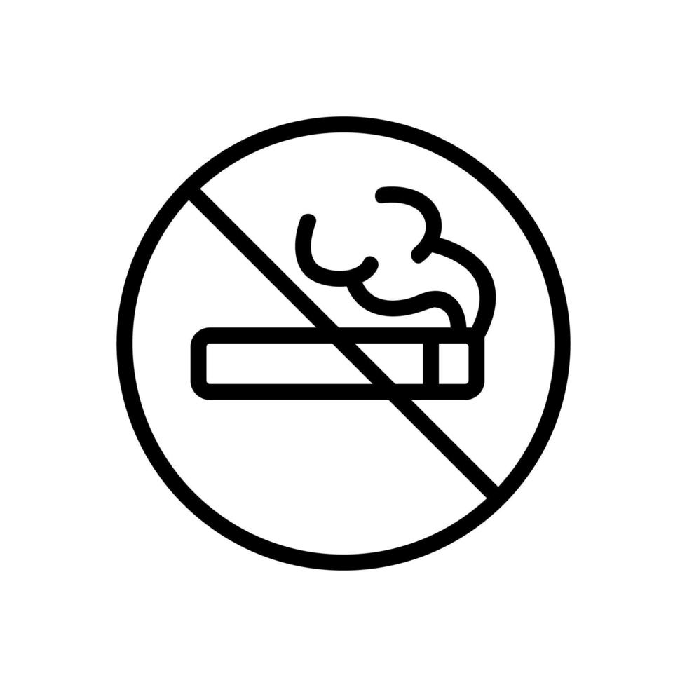 It is forbidden to smoke an icon vector. Isolated contour symbol illustration vector