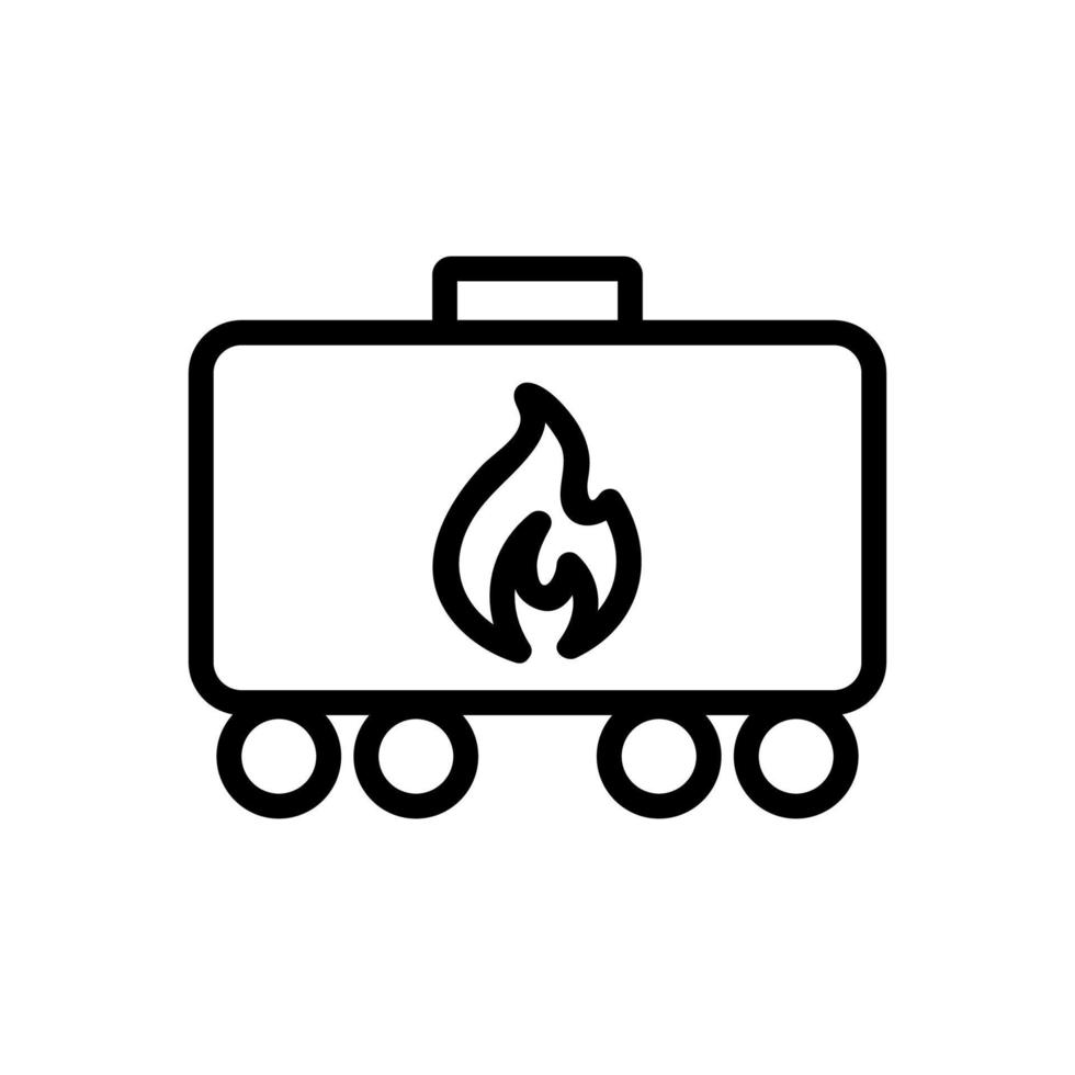 wagon with combustible material icon vector. Isolated contour symbol illustration vector