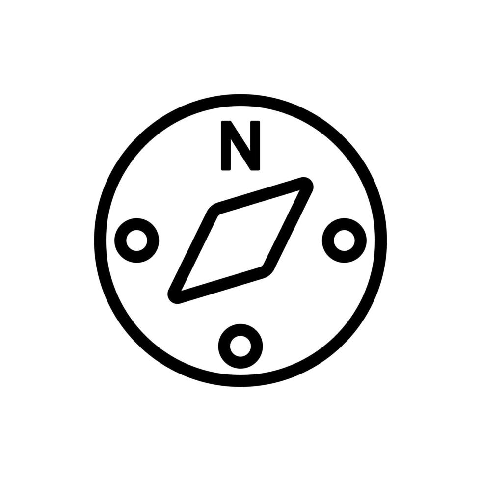vector de icono turístico de brújula. ilustración de símbolo de contorno aislado