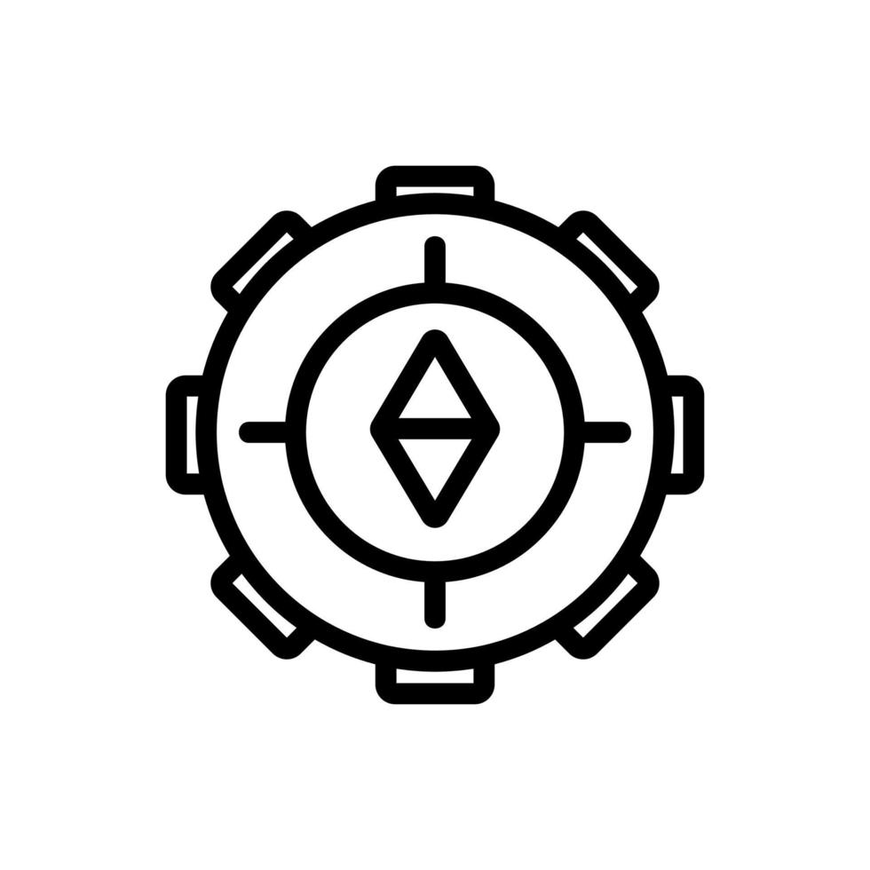antique compass icon vector outline illustration