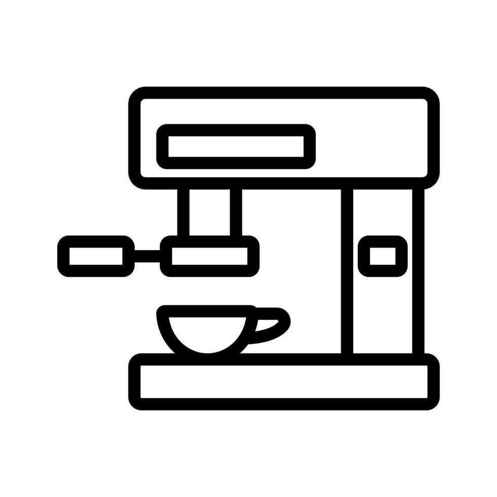 cafetera de bocina con ilustración de contorno de vector de icono de taza