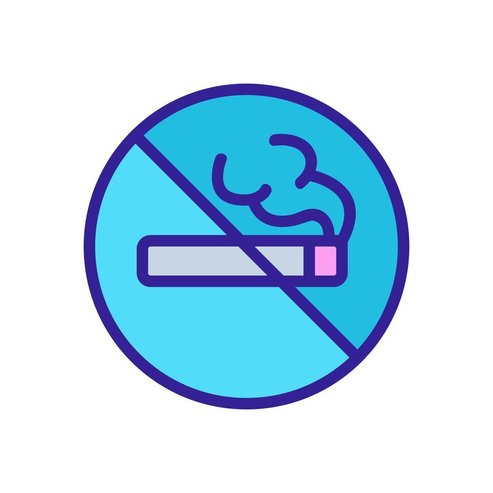 It is forbidden to smoke an icon vector. Isolated contour symbol illustration vector