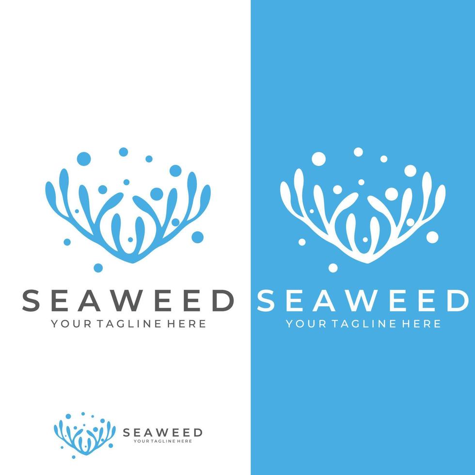 Seaweed logo with template illustration vector design.