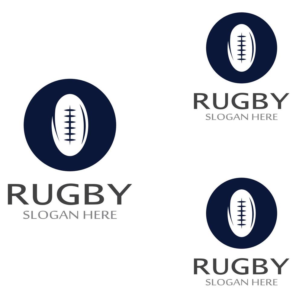 Rugby Ball American Football Icon Vector Logo Template