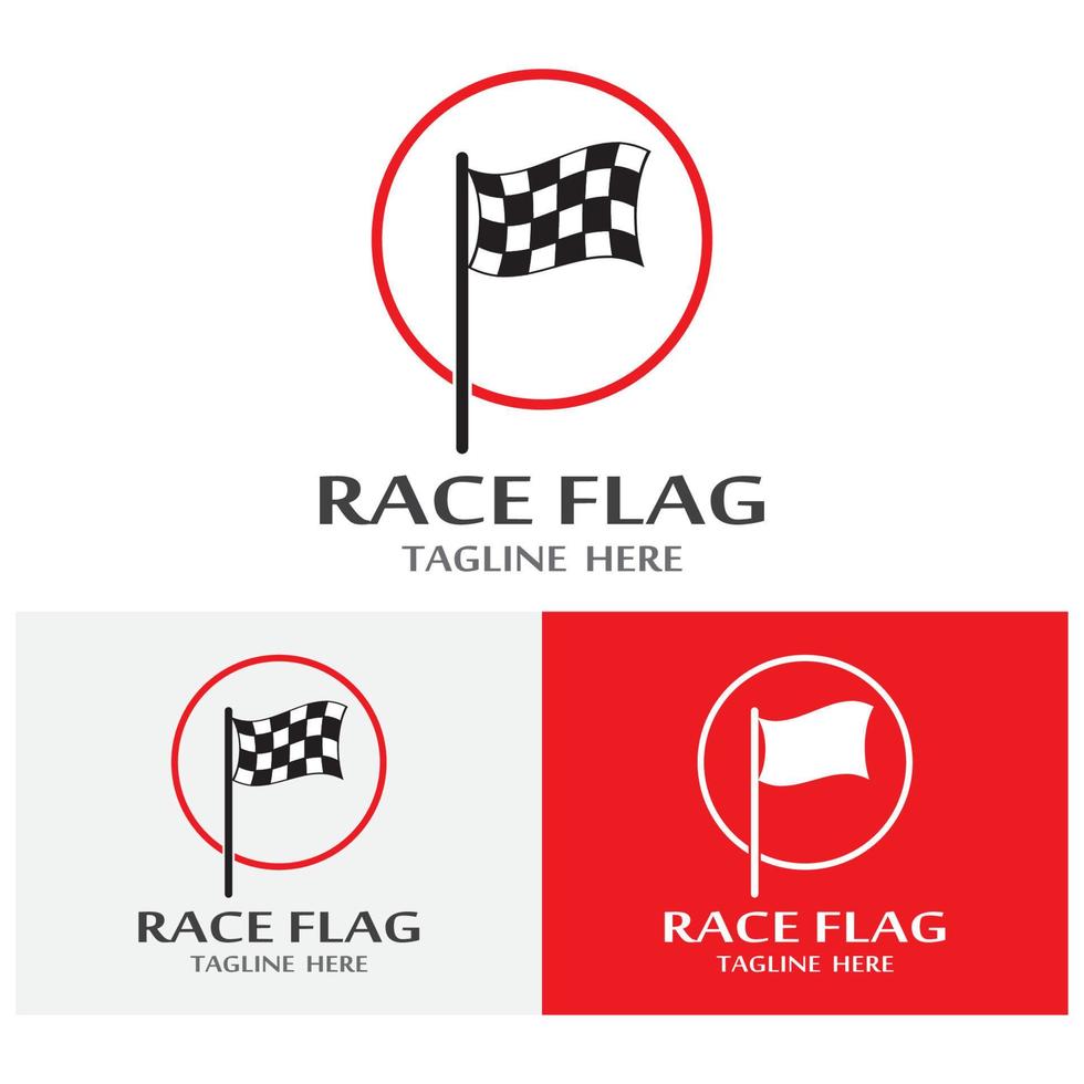 plantilla de vector de logotipo de icono de bandera de carrera
