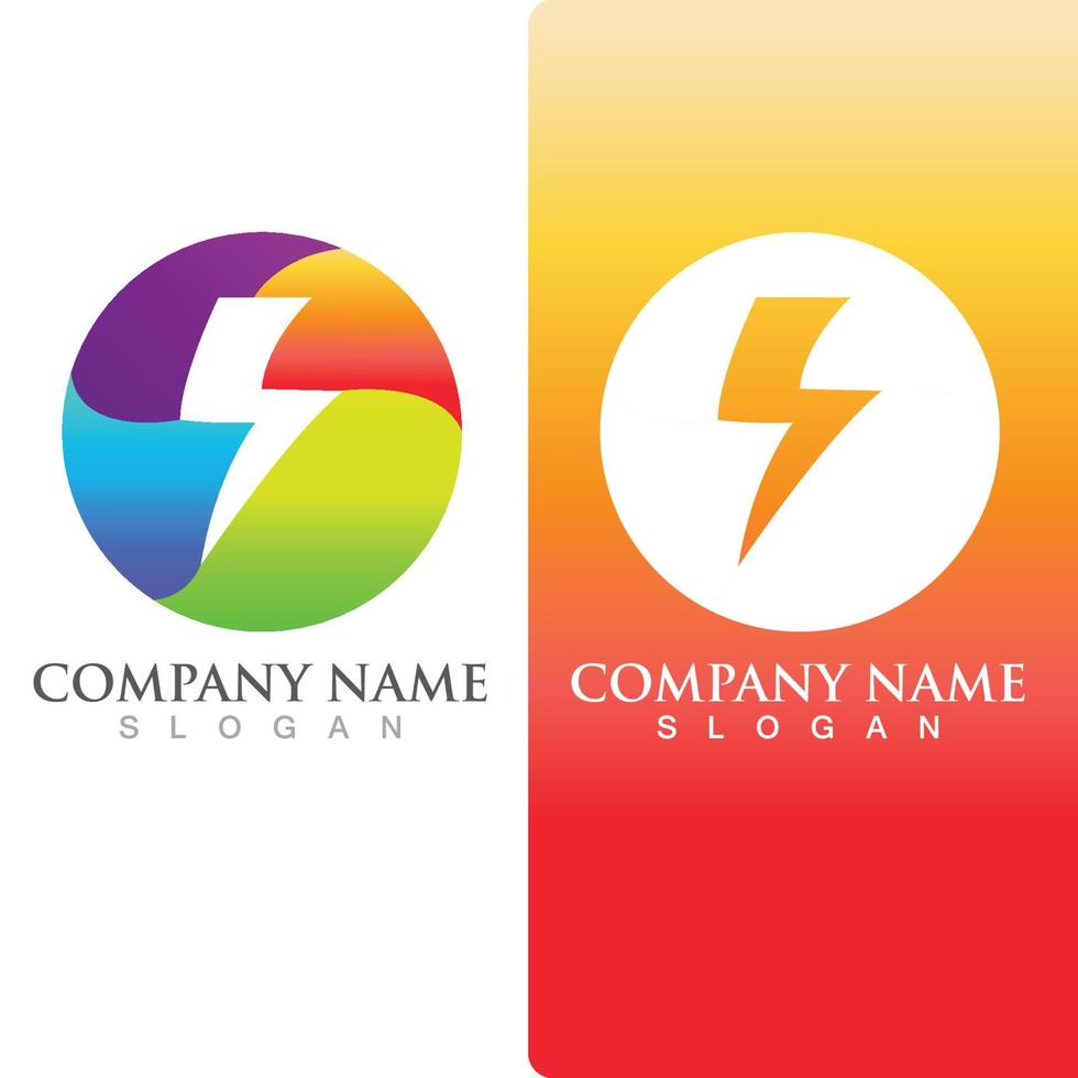 Thunderbolt flash energy  logo and symbol vector