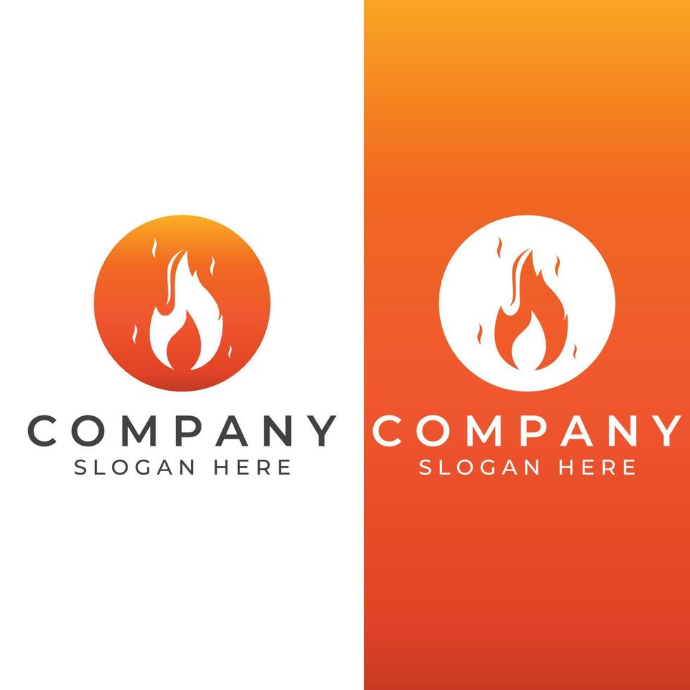 logotipo de fuego o llama, logotipo de bola de fuego y brasas. utilizando un concepto de diseño de plantilla de ilustración vectorial. vector