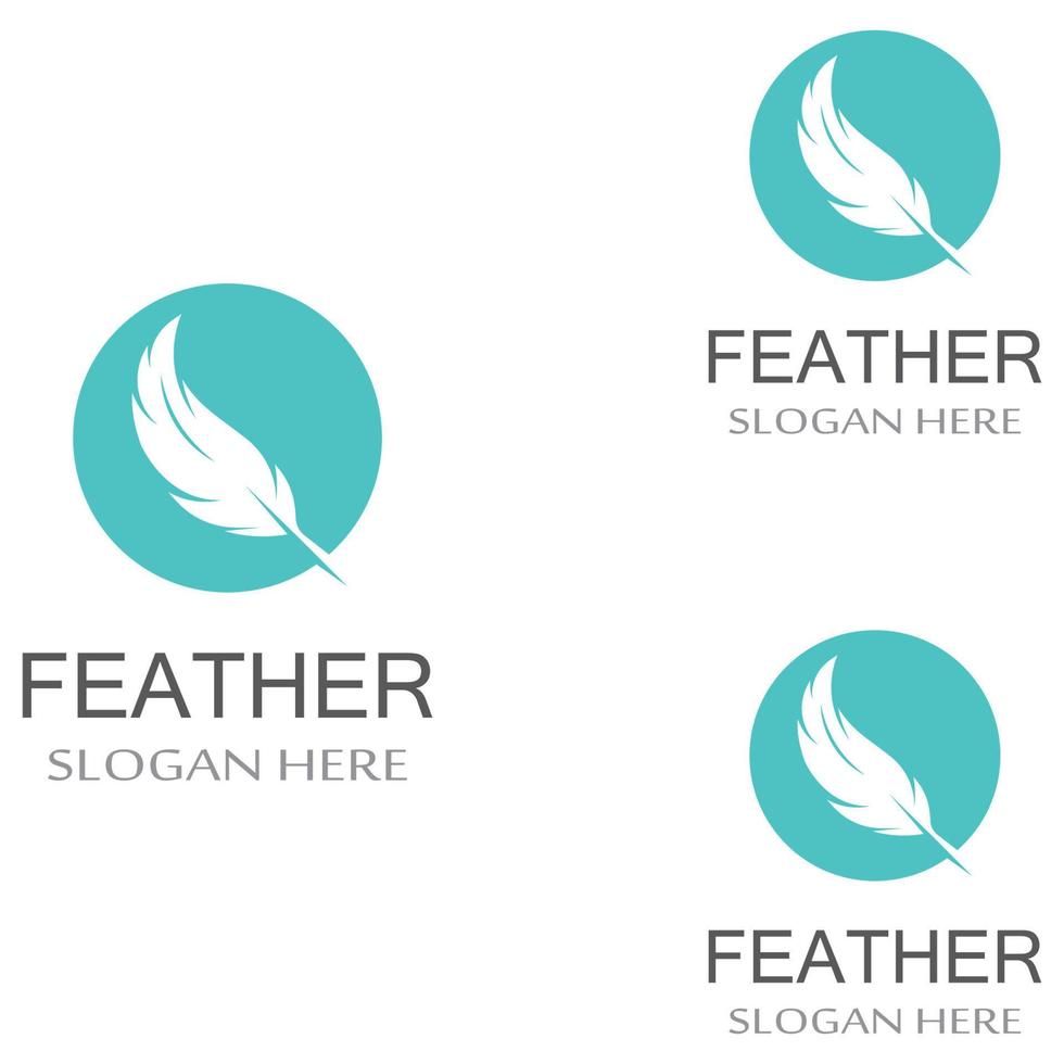 Feather pen Logo template vector