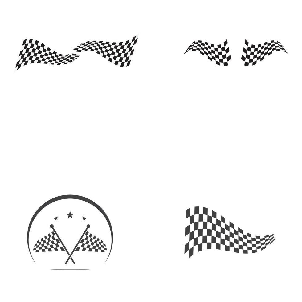 diseño de icono de logotipo de bandera de carrera vector