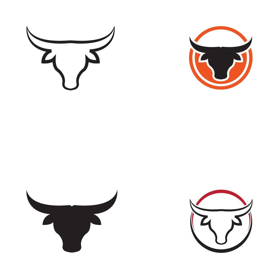 Bull's head horn logo. Using vector design concept.