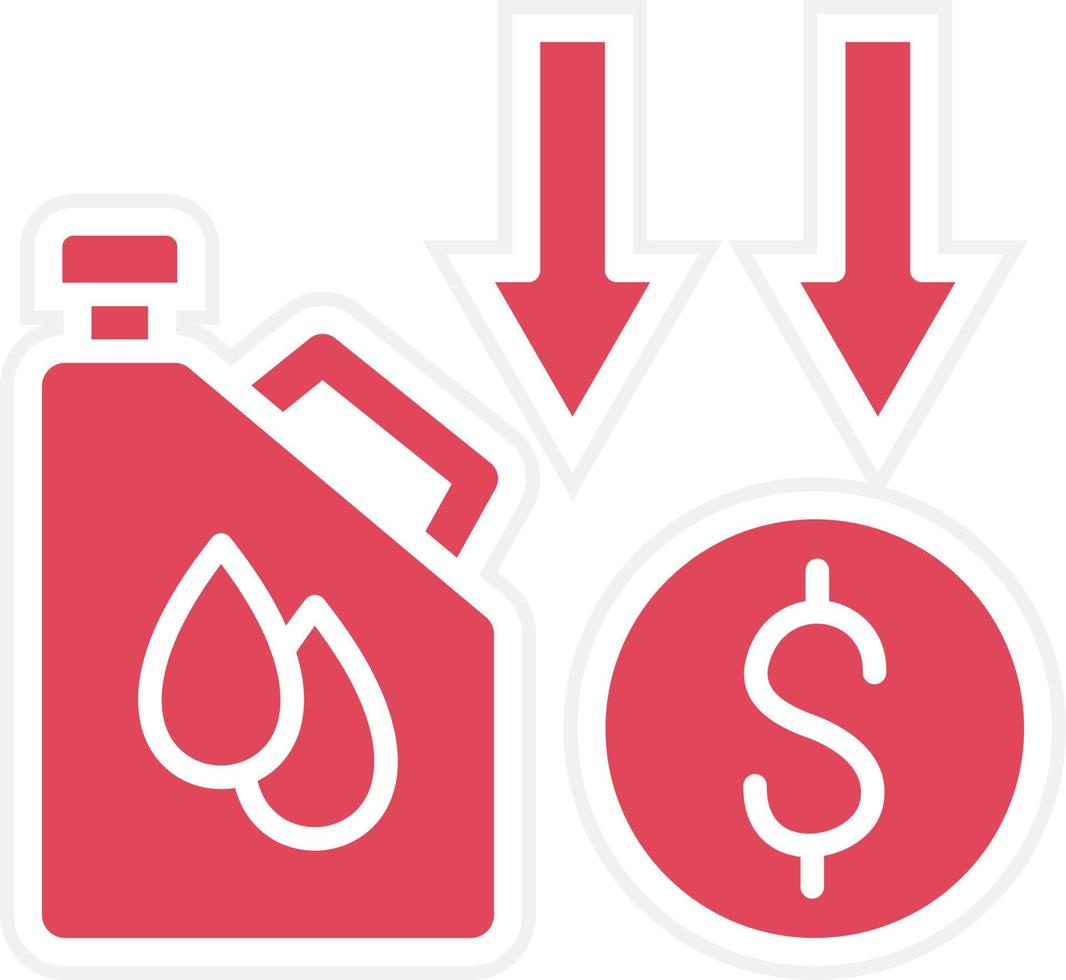 Oil Price Decrease Icon Style vector