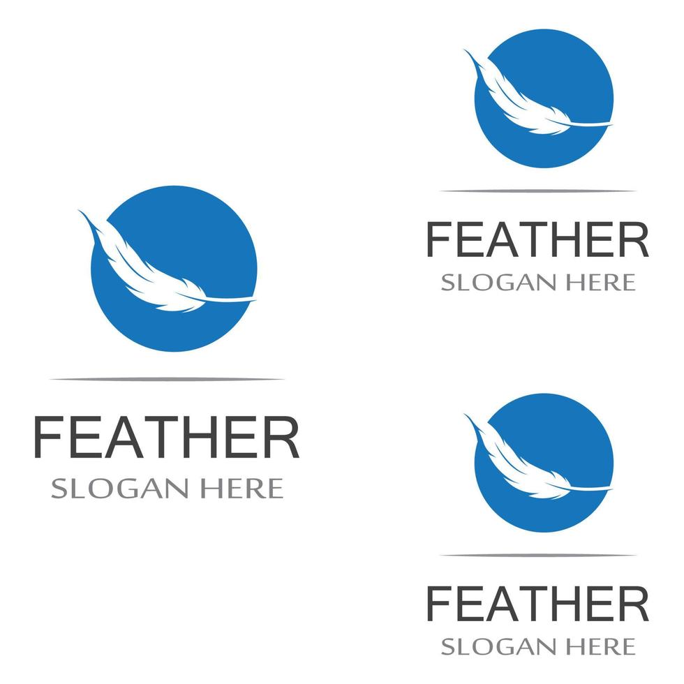 Feather pen Logo template vector