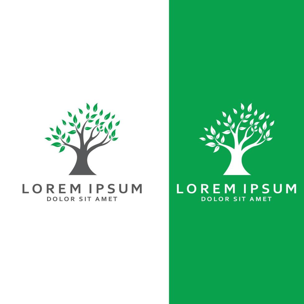 Living tree logo design, using a vector illustration template concept.