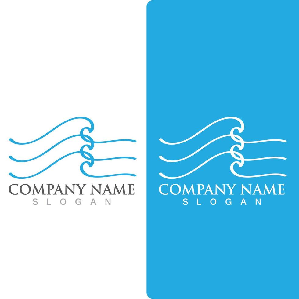 Wave beach logo ocean vector template