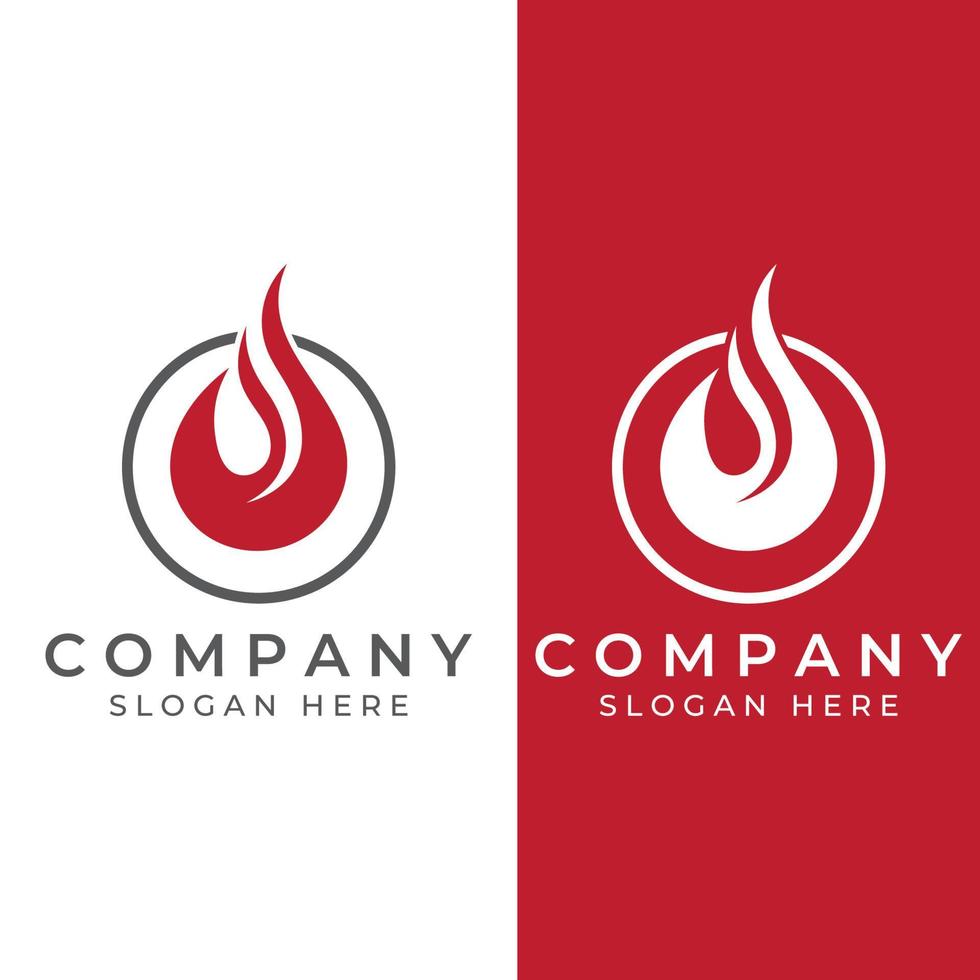 Fire or flame logo, fireball logo, and embers. Using a vector illustration template design concept.