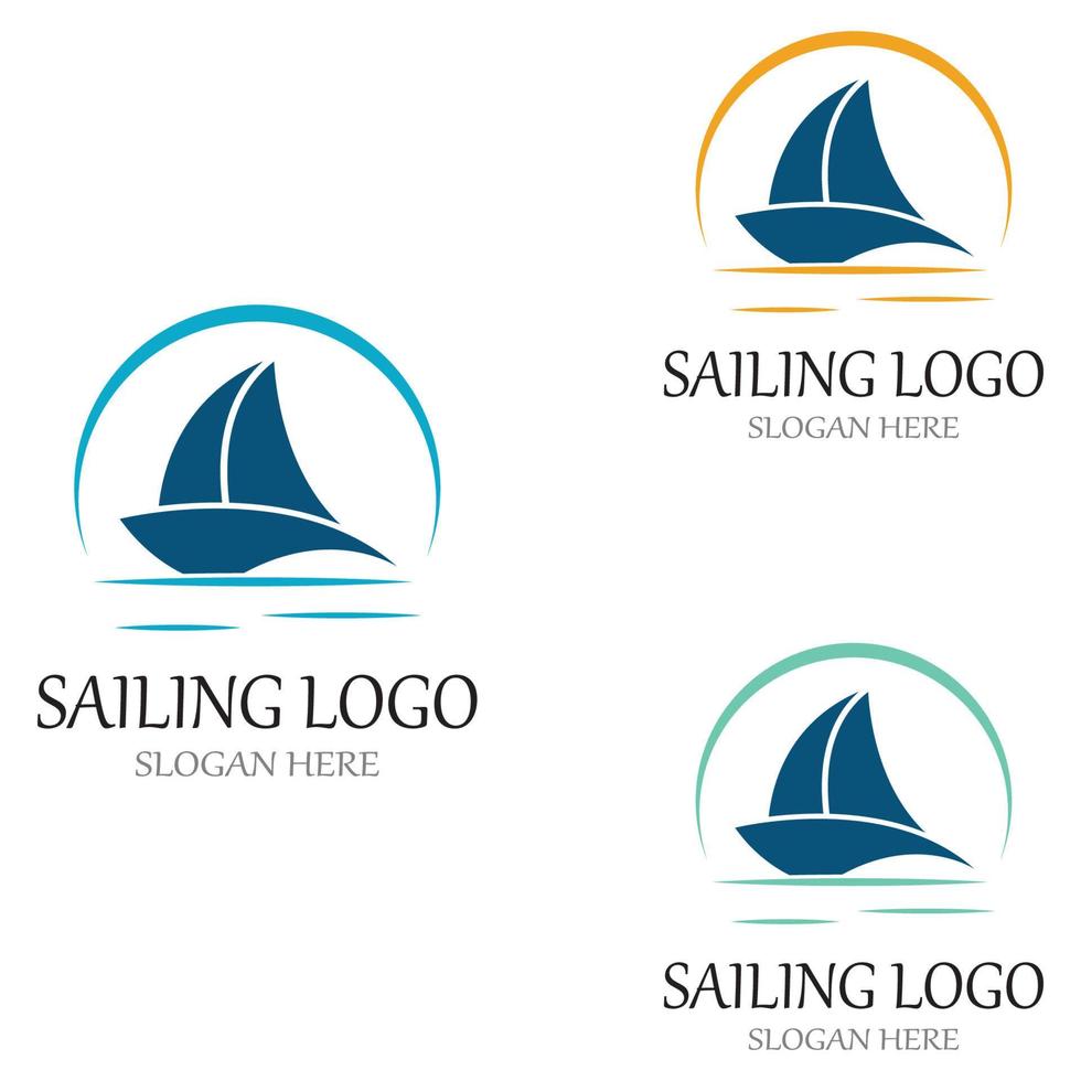 vector de plantilla de logotipo de velero