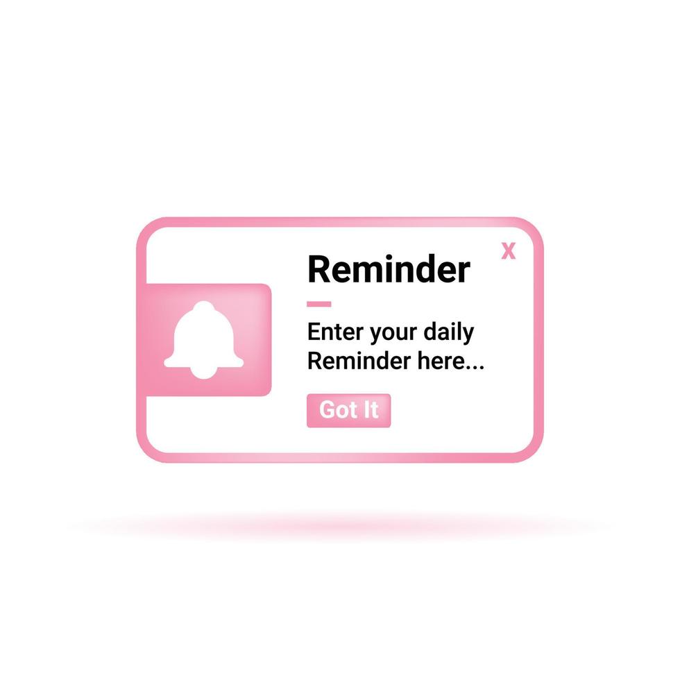 Reminder Notification Design Symbol For Digital Media vector