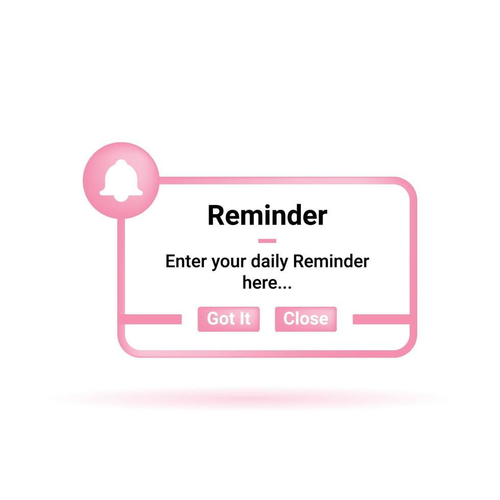 Reminder Notification Design Symbol For Digital Media vector