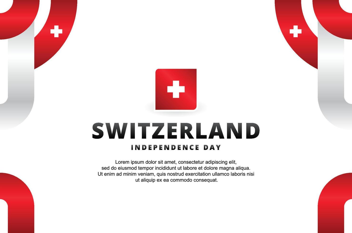 fondo de diseño del día de la independencia de suiza para el momento internacional vector