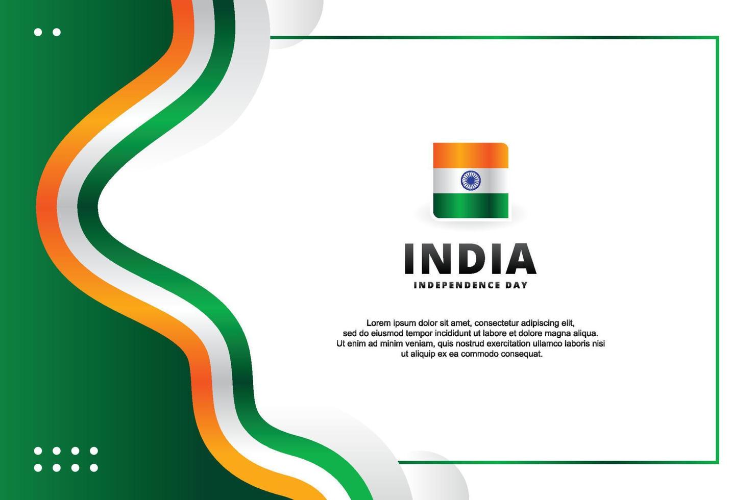 India Independence Day Design Background For Greeting Moment vector
