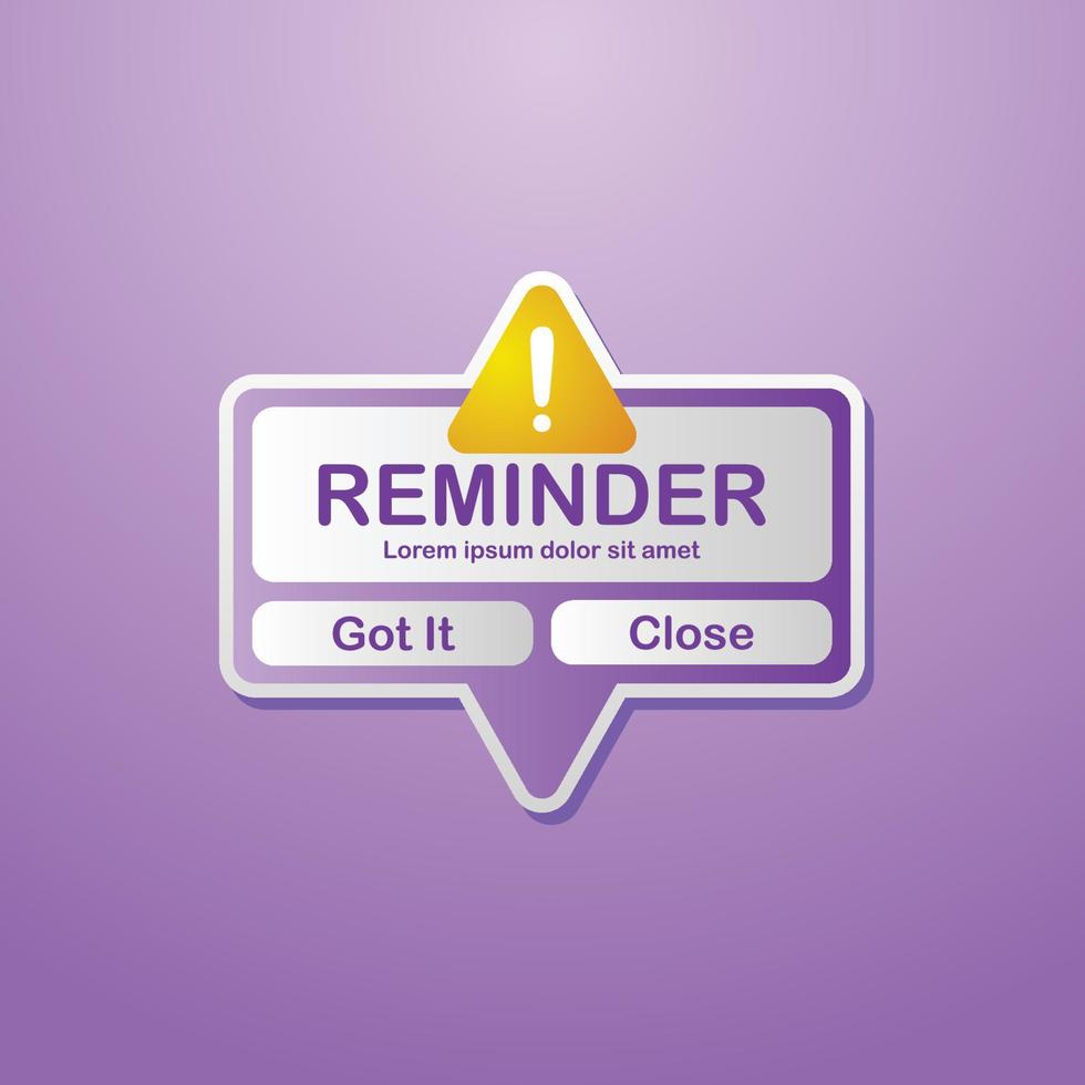Reminder Notification Design Symbol For Digital Media vector