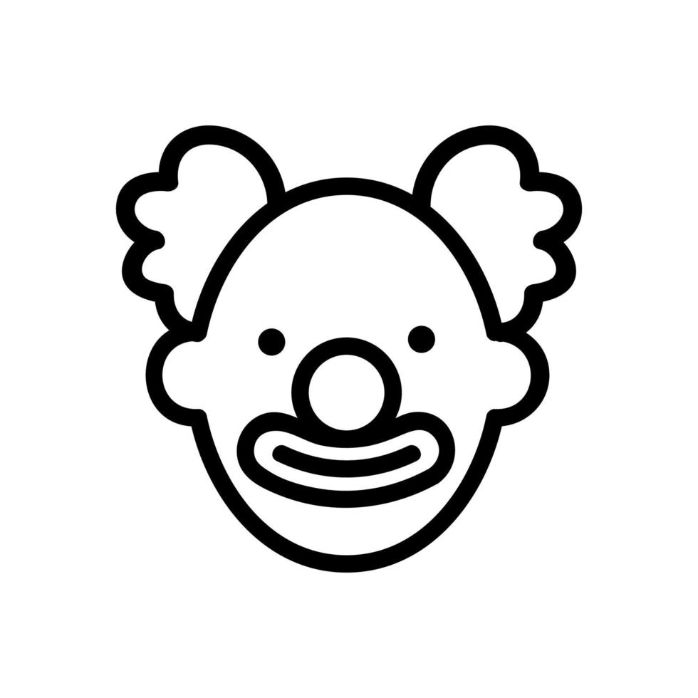 clown with circled lips and curls of hair icon vector outline illustration