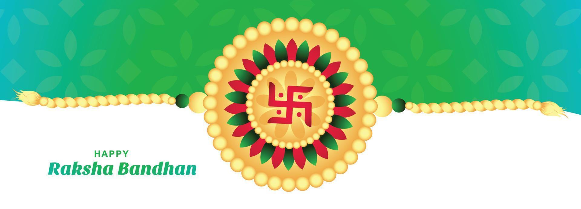 feliz raksha bandhan en el diseño decorativo de la pancarta de la tarjeta del festival rakhi vector