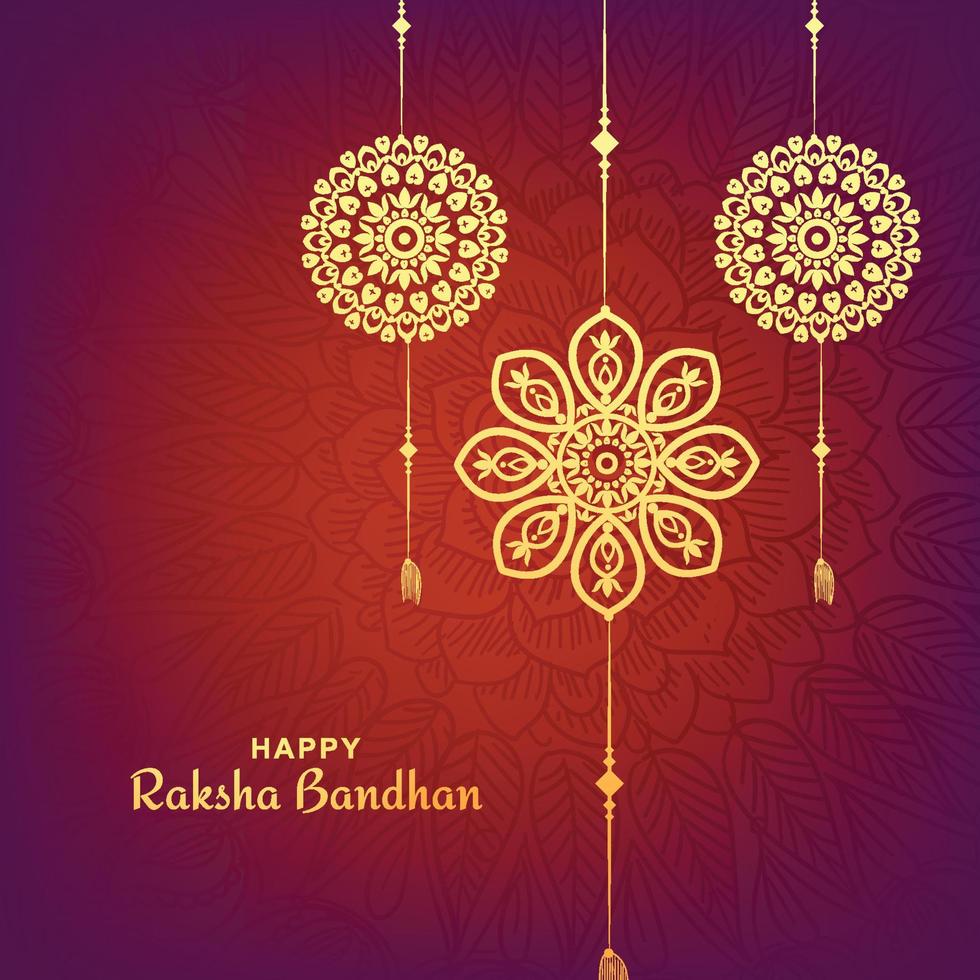 Raksha bandhan indian festival for brother and sister bonding celebration card background vector